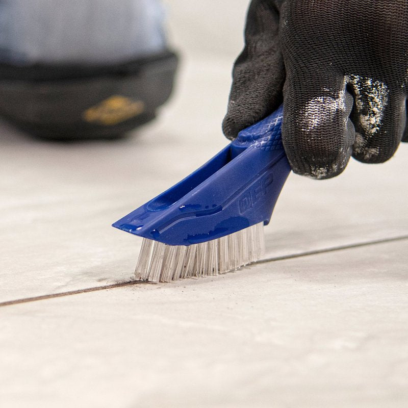 QEP 20842 Grout and Tile Brush, 3/4 in L Trim, Nylon Bristle, Blue Handle