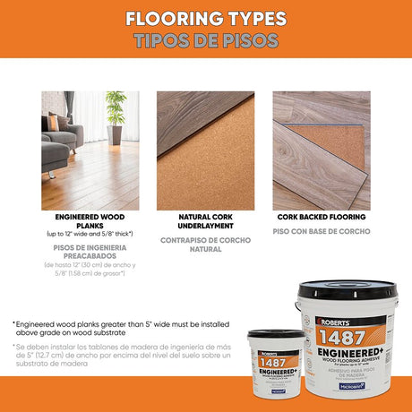 Roberts 1487-4 Floor Adhesive, Paste, Beige, 4 gal Pail