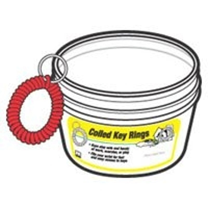 Hy-Ko KB152-BKT Key Ring, 1 in OD Dimensions, Coiled, Pack of 40