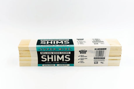 Nelson Super Wide SS12/12/12/60 Shim, 3/8 in Thick, 2-1/2 in W, 12 in L, Wood