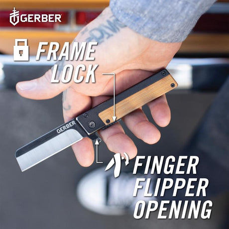 Gerber Quadrant Bamboo Brown 7CR17MOV Steel 5-6 in. Folding Knife