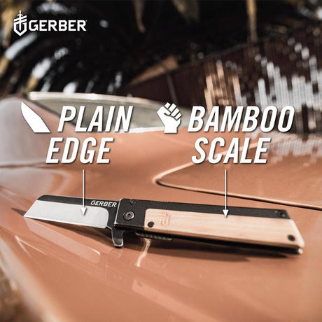 Gerber Quadrant Bamboo Brown 7CR17MOV Steel 5-6 in. Folding Knife