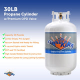 Flame King 30 lb Steel Type 1 Empty LP Tank