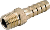Anderson Metals 757001-0202 Hose Adapter, 1/8 in, Barb, 1/8 in, MPT, Brass