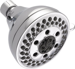 Delta 75569C Shower Head, 1.75 gpm, 1/2 in Connection, IPS, 5-Spray Function, Plastic, Chrome, 4-5/32 in Dia