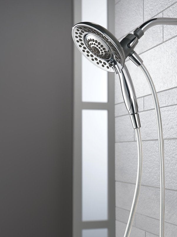 Delta 75583CSN Shower, Round, 1/2 in Connection, IPS, 1.75 gpm, 5-Spray Function, Plastic, Brushed Nickel, 72 in L Hose