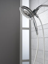 Delta 75583CSN Shower, Round, 1/2 in Connection, IPS, 1.75 gpm, 5-Spray Function, Plastic, Brushed Nickel, 72 in L Hose