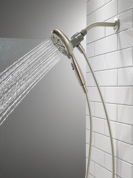 Delta SureDock 75689SN Magnetic Hand Shower, 1/2 in Connection, 1.75 gpm, 6-Spray Function, Satin Nickel, 72 in L Hose