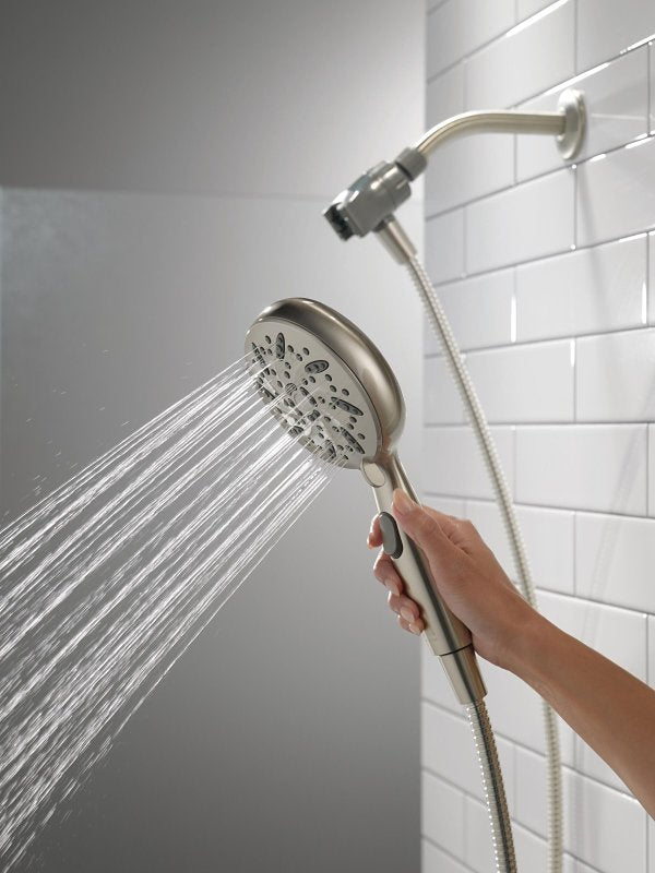 Delta SureDock 75689SN Magnetic Hand Shower, 1/2 in Connection, 1.75 gpm, 6-Spray Function, Satin Nickel, 72 in L Hose