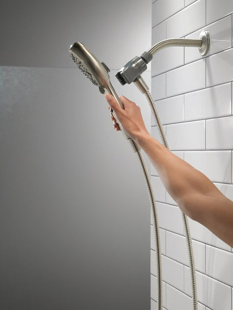 Delta SureDock 75689SN Magnetic Hand Shower, 1/2 in Connection, 1.75 gpm, 6-Spray Function, Satin Nickel, 72 in L Hose
