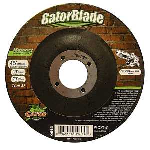 GatorBlade 9614 Cut-Off Wheel, 4-1/2 in Dia, 1/4 in Thick, 7/8 in Arbor, 24 Grit, Silicone Carbide Abrasive