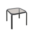Living Accents Roscoe Black Square Glass Slat Top Side Table, Pack of 6