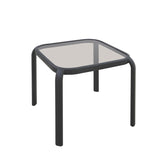 Living Accents Roscoe Black Square Glass Slat Top Side Table, Pack of 6