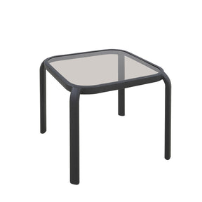 Living Accents Roscoe Black Square Glass Slat Top Side Table, Pack of 6