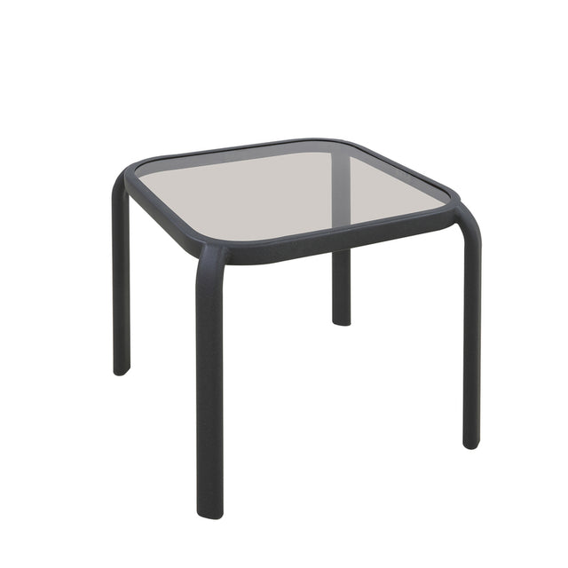Living Accents Roscoe Black Square Glass Slat Top Side Table, Pack of 6