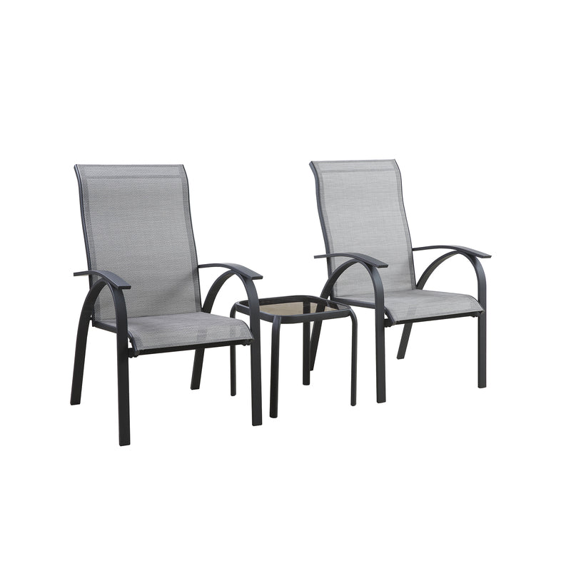 Living Accents Roscoe Black Square Glass Slat Top Side Table, Pack of 6