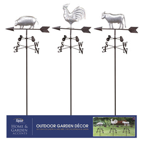 Alpine Iron Assorted 48 in. Farm Animal Weathervane Garden Stake, Pack of 6