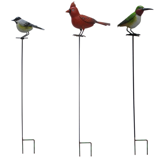 Meadow Creek Assorted Iron 40 in. H Bird Outdoor Garden Stake, Pack of 12