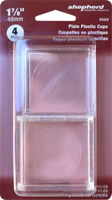 Shepherd Hardware 9089 Caster Cup, Square, 1-7/8 in Dimensions, Clear, 4/PK, Pack of 6