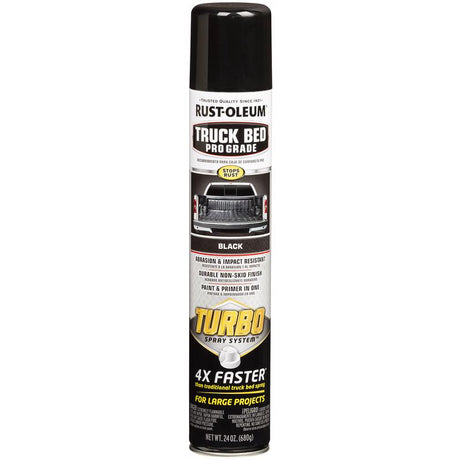 Rust-Oleum Turbo Black Truck Bed Coating Spray 24 oz, Pack of 6