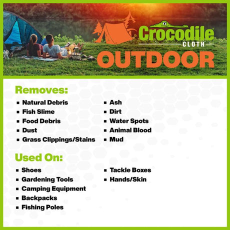 Crocodile Cloth Outdoor White Cloth 10 in. W X 15 in. L 80 wipes, Pack of 8