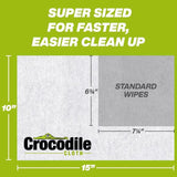 Crocodile Cloth Outdoor White Cloth 10 in. W X 15 in. L 80 wipes, Pack of 8
