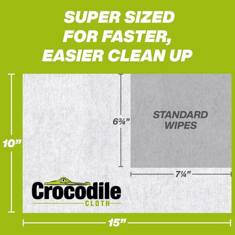 Crocodile Cloth Outdoor White Cloth 10 in. W X 15 in. L 80 wipes, Pack of 8