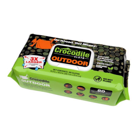 Crocodile Cloth Outdoor White Cloth 10 in. W X 15 in. L 80 wipes, Pack of 8