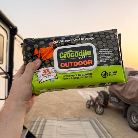 Crocodile Cloth Outdoor White Cloth 10 in. W X 15 in. L 80 wipes, Pack of 8