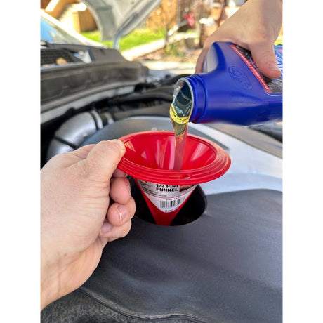 Midwest Can Red 4.5 in. H Polyethylene 0.5 pt Funnel