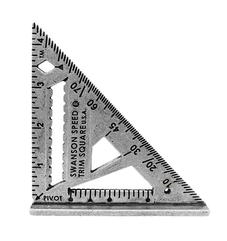Swanson S0145 Speed Square, 1/16 in Graduation, Aluminum, 4-1/2 in W