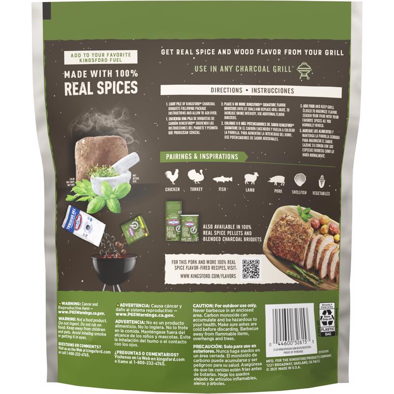 Kingsford Signature Flavors All Natural Basil Sage Thyme Charcoal Briquettes 2 lb