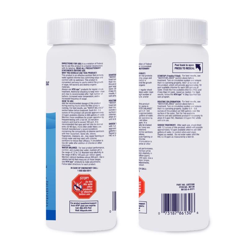 HTH Spa Powder Chlorinating Sanitizer 2.25 lb, Pack of 6