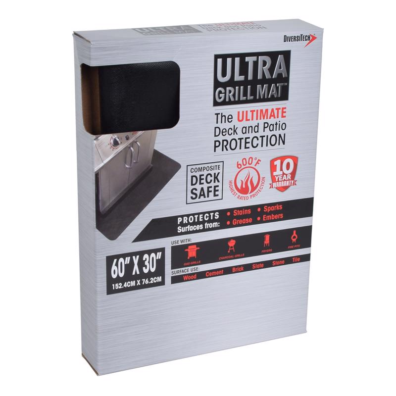 DiversiTech Grill 30 in. W X 60 in. L Black Rubber Utility Mat, Pack of 4