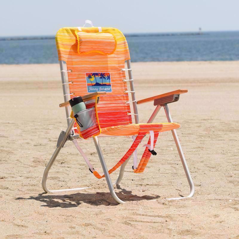 Tommy Bahama 4-Position Multicolored Beach Backpack Chair, Pack of 4