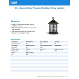 Feit Solar Fixtures 7 in. Solar Power Metal Square Bronze Hanging Pathway Light, Pack of 3
