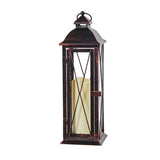 Smart Living 16 in. Glass/Metal Siena Bronze LED Candle Lantern, Pack of 2