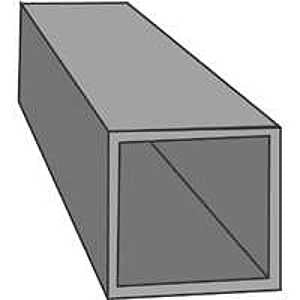 K & S 8151 Decorative Tube, Square, 12 in L, 1/8 in W, 0.014 in Wall, Brass