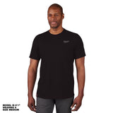 Milwaukee L Short Sleeve Men's Crew Neck Black Hybrid Work Tee Shirt