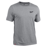 Milwaukee XXL Short Sleeve Men's Crew Neck Gray Hybrid Work Tee Shirt