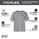 Milwaukee XL Short Sleeve Men's Crew Neck Gray Hybrid Work Tee Shirt