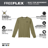 Milwaukee XXL Long Sleeve Men's Crew Neck Green Hybrid Work Tee Shirt