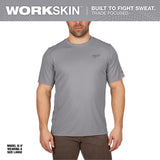 Milwaukee Workskin L Short Sleeve Men's Crew Neck Gray Lightweight Performance Tee Shirt