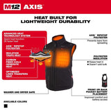 Milwaukee M12 M Sleeveless Women's Full-Zip Heated Vest (Vest Only) Black