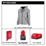 Milwaukee M12 L Long Sleeve Women's Heated Hoodie Kit Gray