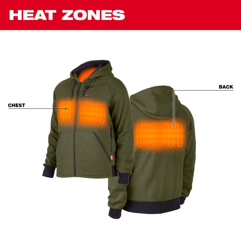 Milwaukee M12 XL Long Sleeve Men's Full-Zip Heated Hoodie (Hoodie Only) Green