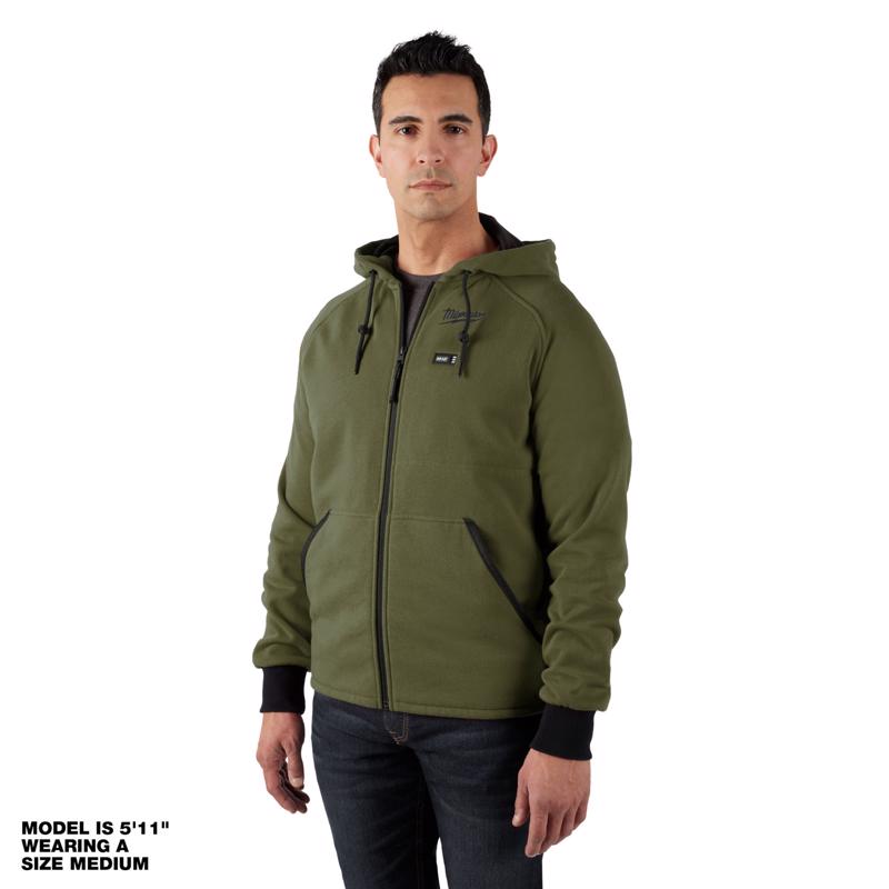 Milwaukee M12 XL Long Sleeve Men's Full-Zip Heated Hoodie (Hoodie Only) Green