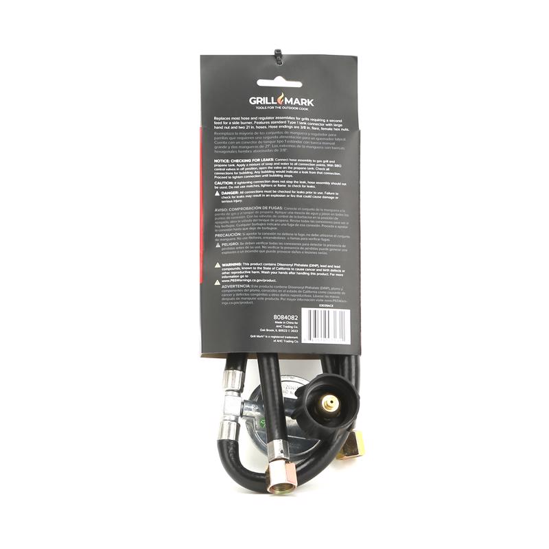 Grill Mark Rubber Hose and Regulator 21 in. L For Universal