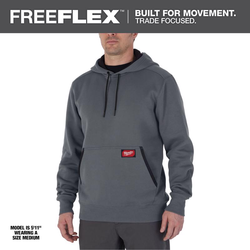 Milwaukee XXL Banded Sleeve Men's Hooded Hoodie Gray
