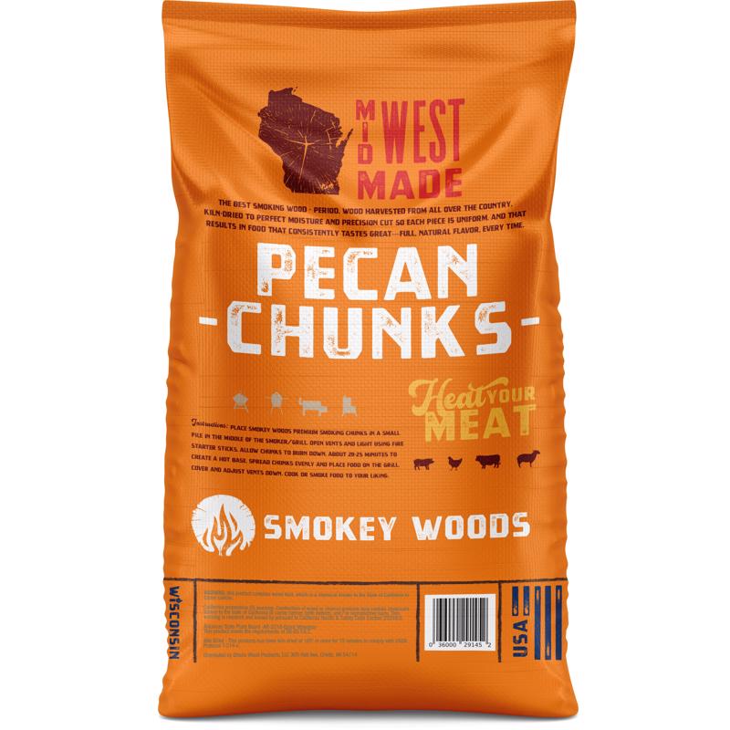 Smokey Woods All Natural Pecan Wood Smoking Chunks 350 cu in